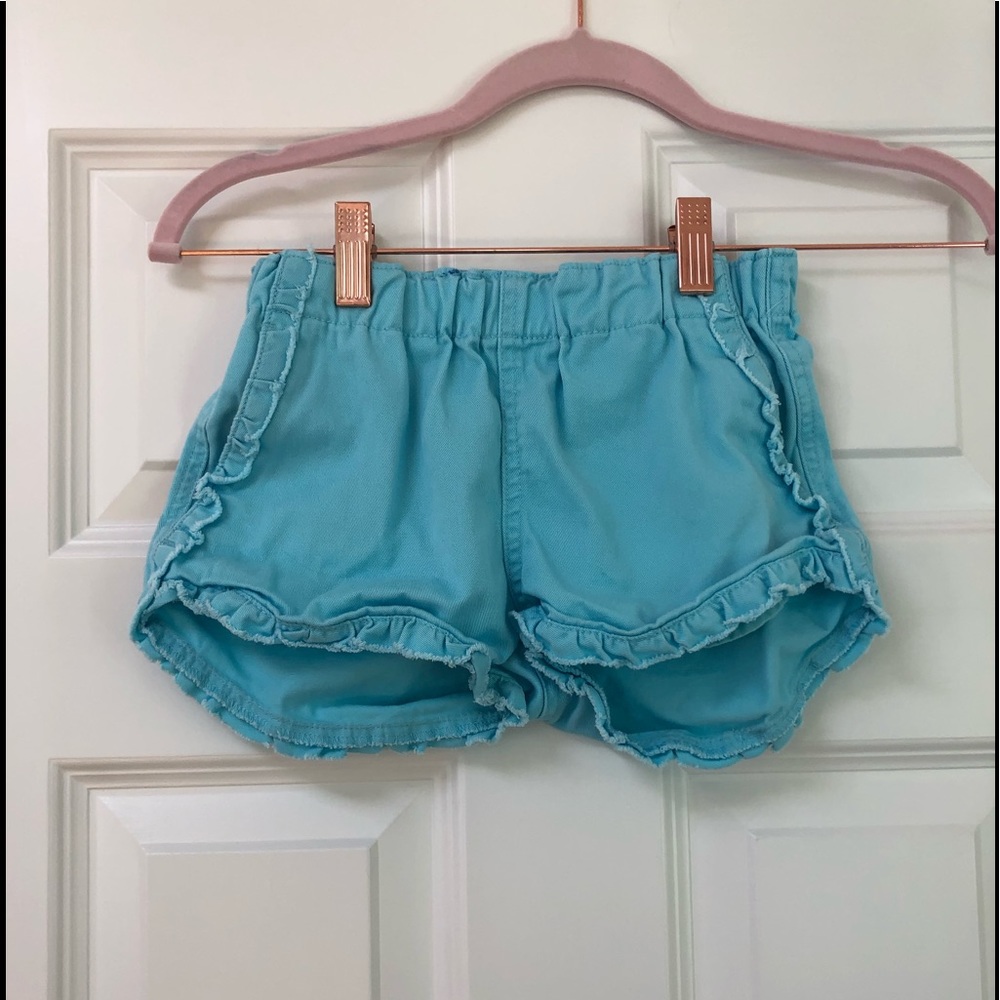 CUTE BLUE RUFFLE CREWCUTS SHORTS
